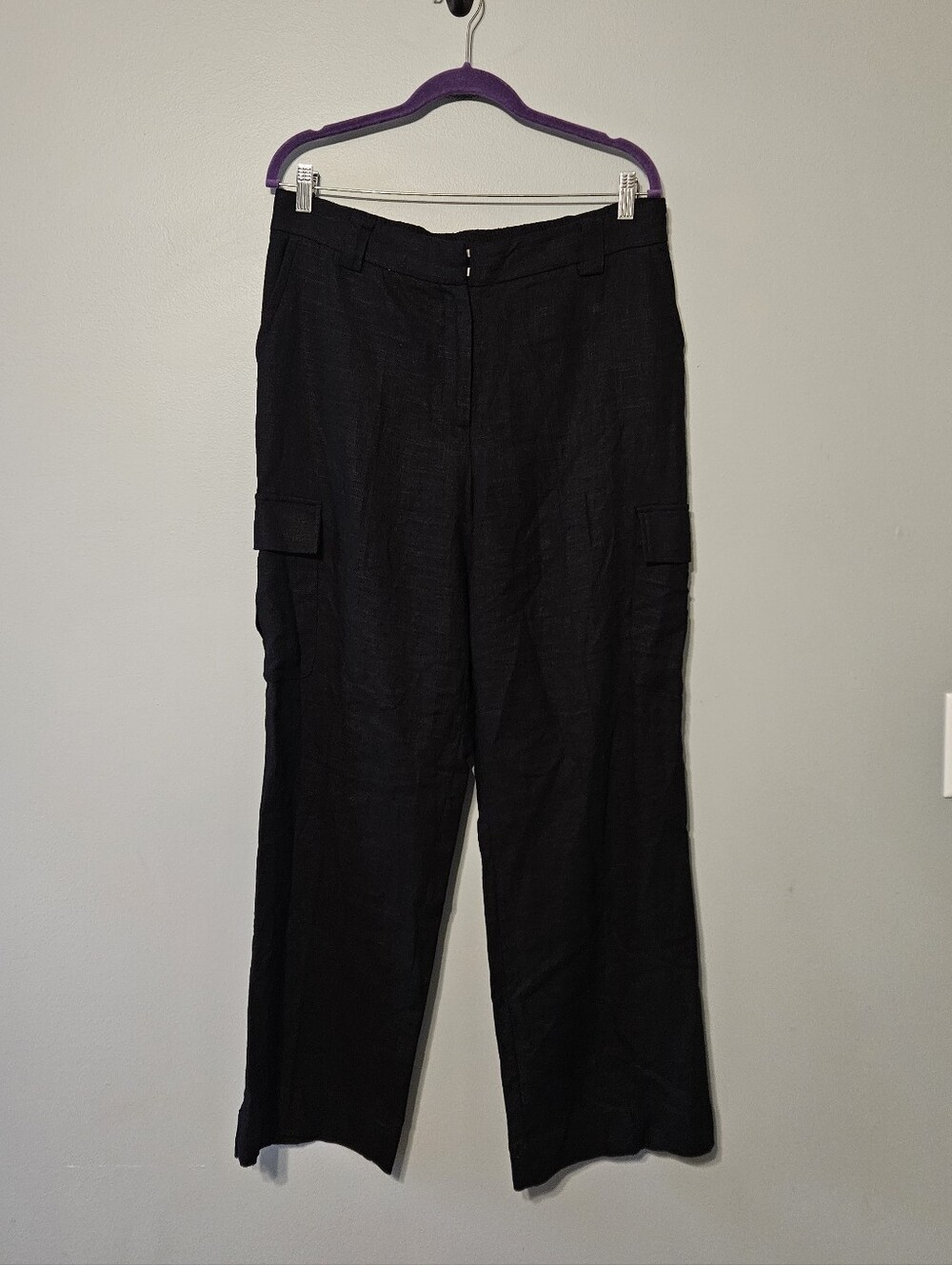 House of Harlow 1960 Black Wide-Leg Cargo Pants